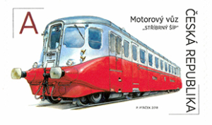 Poštovní známka ČR č. 996 - Motorový vůz M 260.001 "Stříbrný šíp"