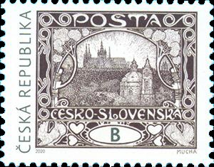 Poštovní známka ČR č. 1088 - Alfons Mucha: Hradčany